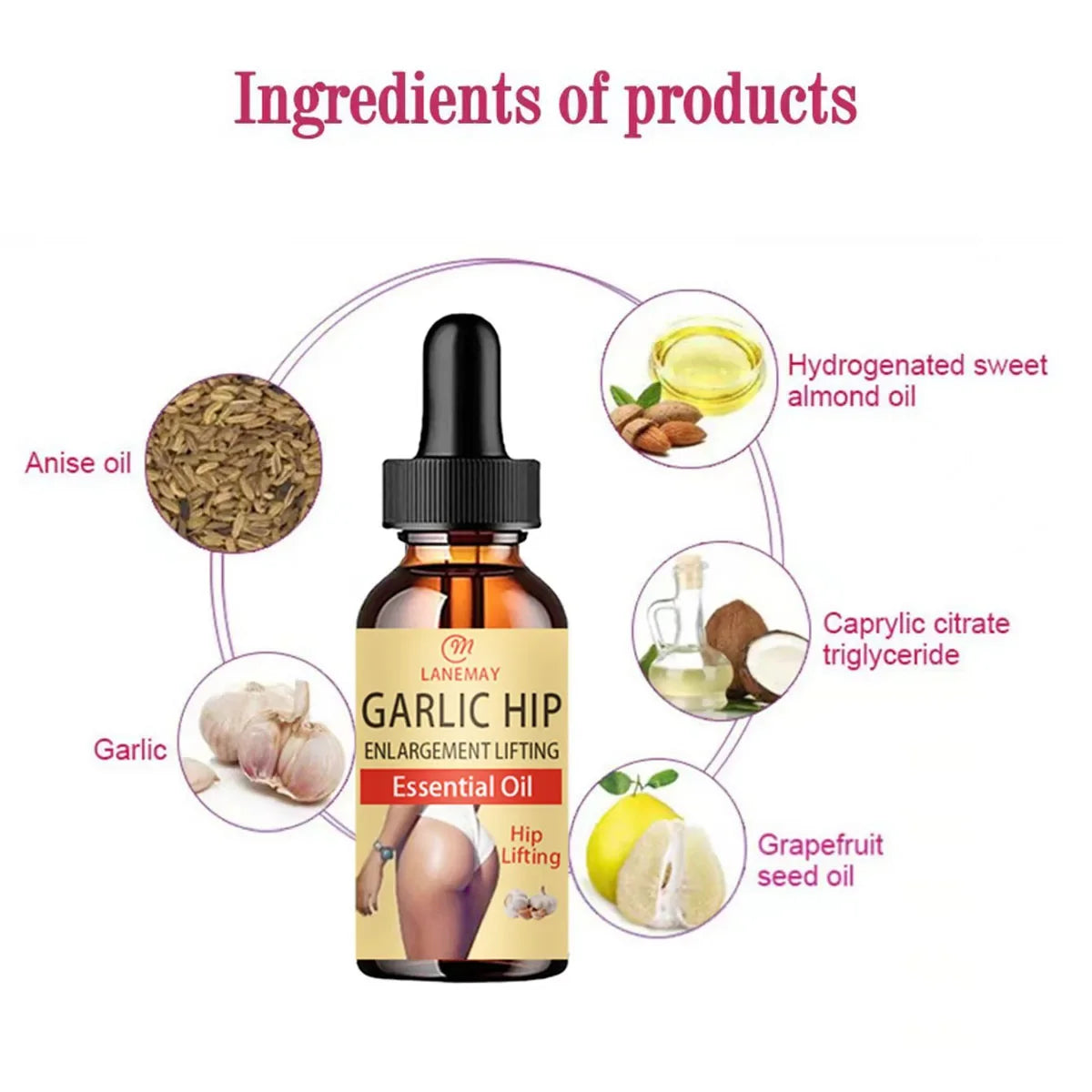 Hip lifting and hip tightening garlic essential oil
