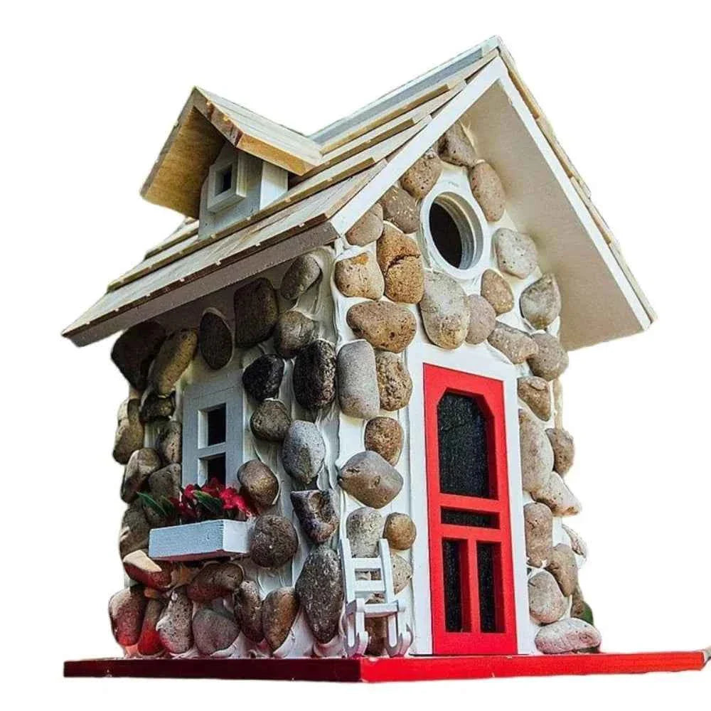 Crafts Resin Bird House Durable Hanging Bird Feeder Exquisite Garden Bird Villas Courtyard