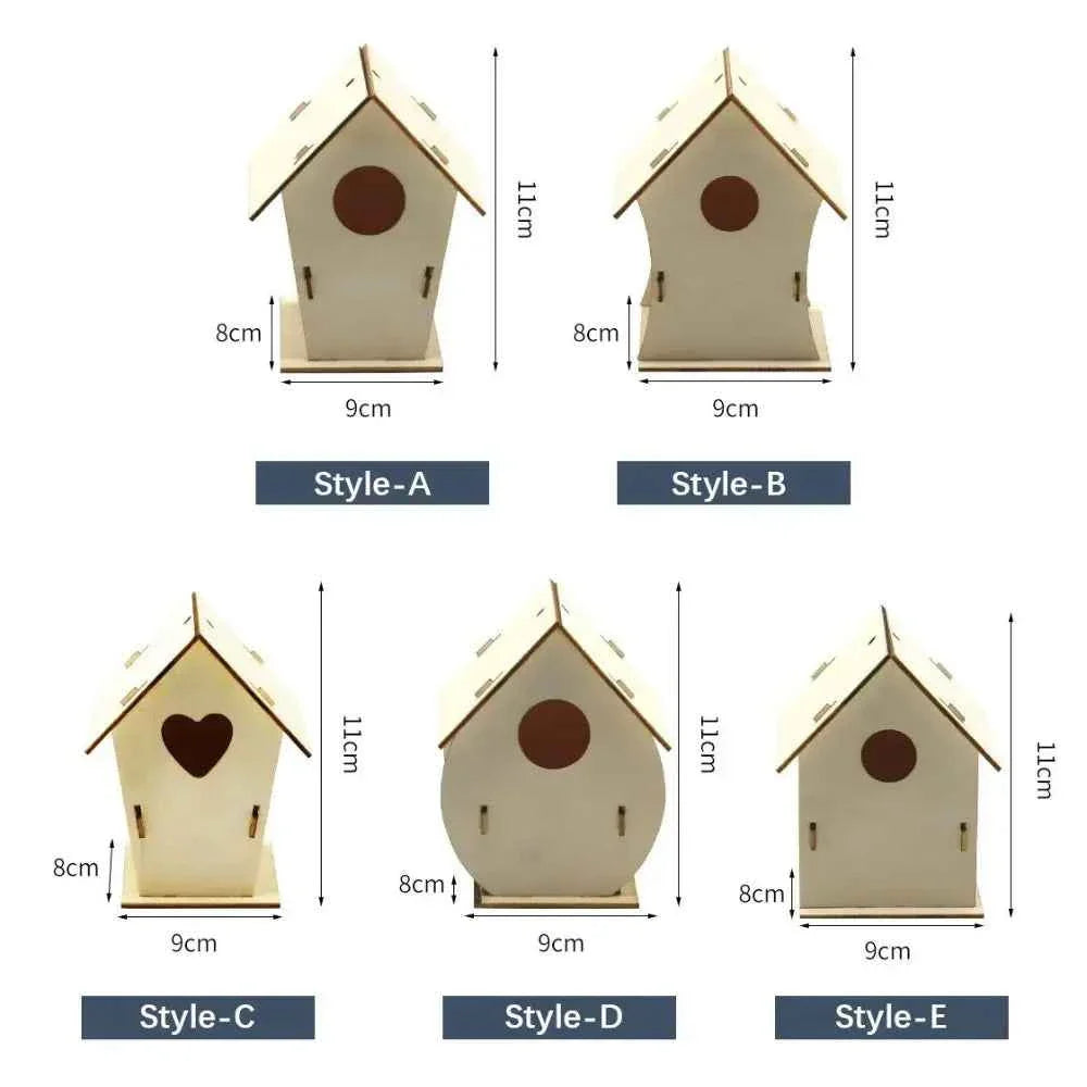 Easy To Assemble Wooden Bird Nest Hous DIY Natural Aesthetic Hanging Birdhouse Decoration Hummingbird Cages Outdoor