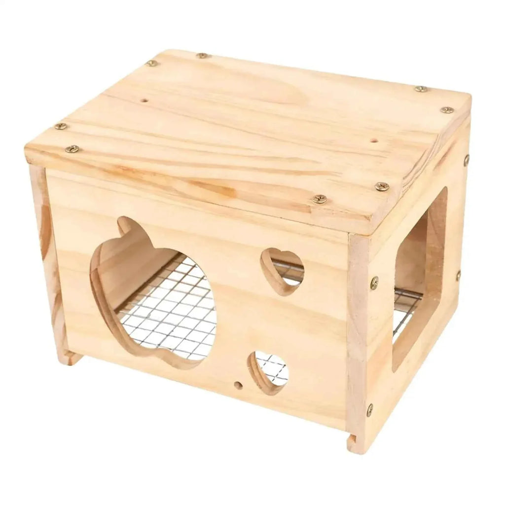 Bird House Wood Nesting Box Parrot Hideaway Rest Hut Cage Decor Accessory for Budgies Cockatiel Indoor Aviary