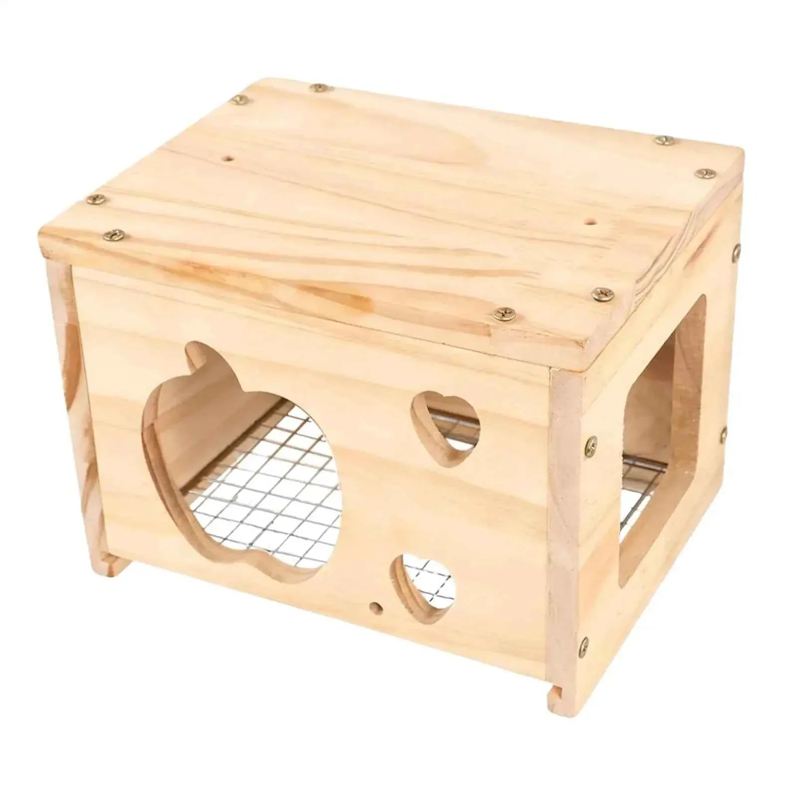 Bird House Wood Nesting Box Parrot Hideaway Rest Hut Cage Decor Accessory for Budgies Cockatiel Indoor Aviary