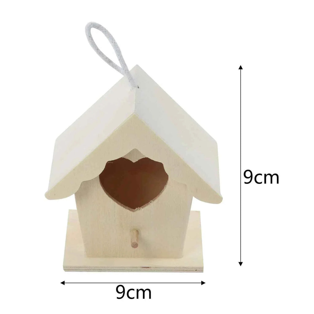 Wooden Bird House Nest Dox Nest House Bird Box Wooden Birdhouse Home Parrot Nest Houses Pet Bedroom Craft Box Garden Decoration