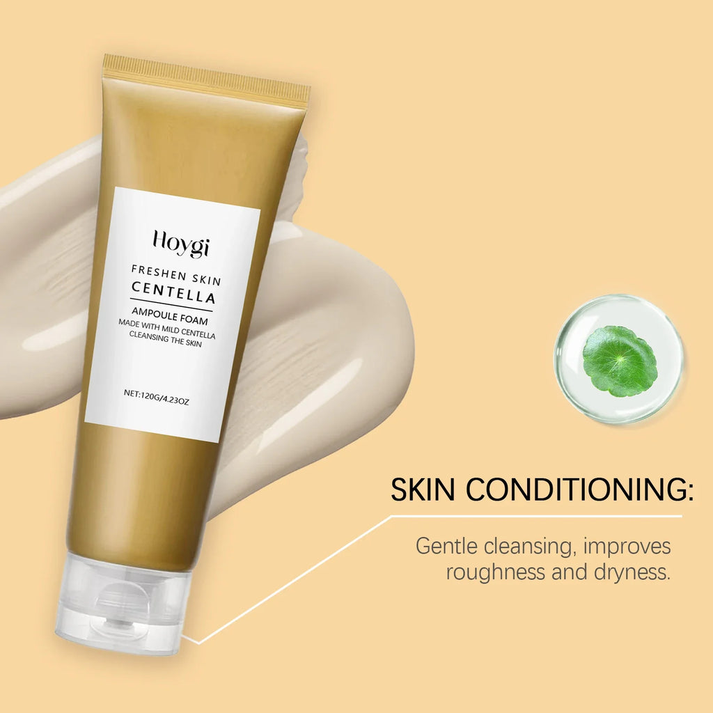 Centella Deep Cleansing Foam Facial Cleanser Low PH Soothing Hydrating Exfoliating Blackhead Remover Hyaluronic Acid Face Wash