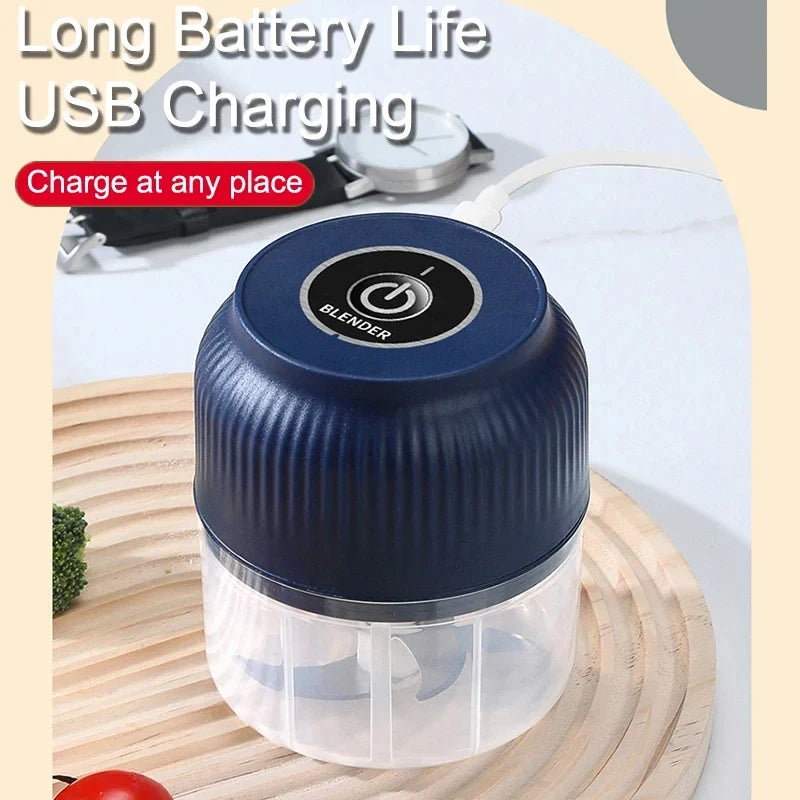 250ml Mini Wireless USB Rechargeable Electric Vegetable Chopper Garlic Crusher Food Chopper for Kitchen Gadgets for Garlic