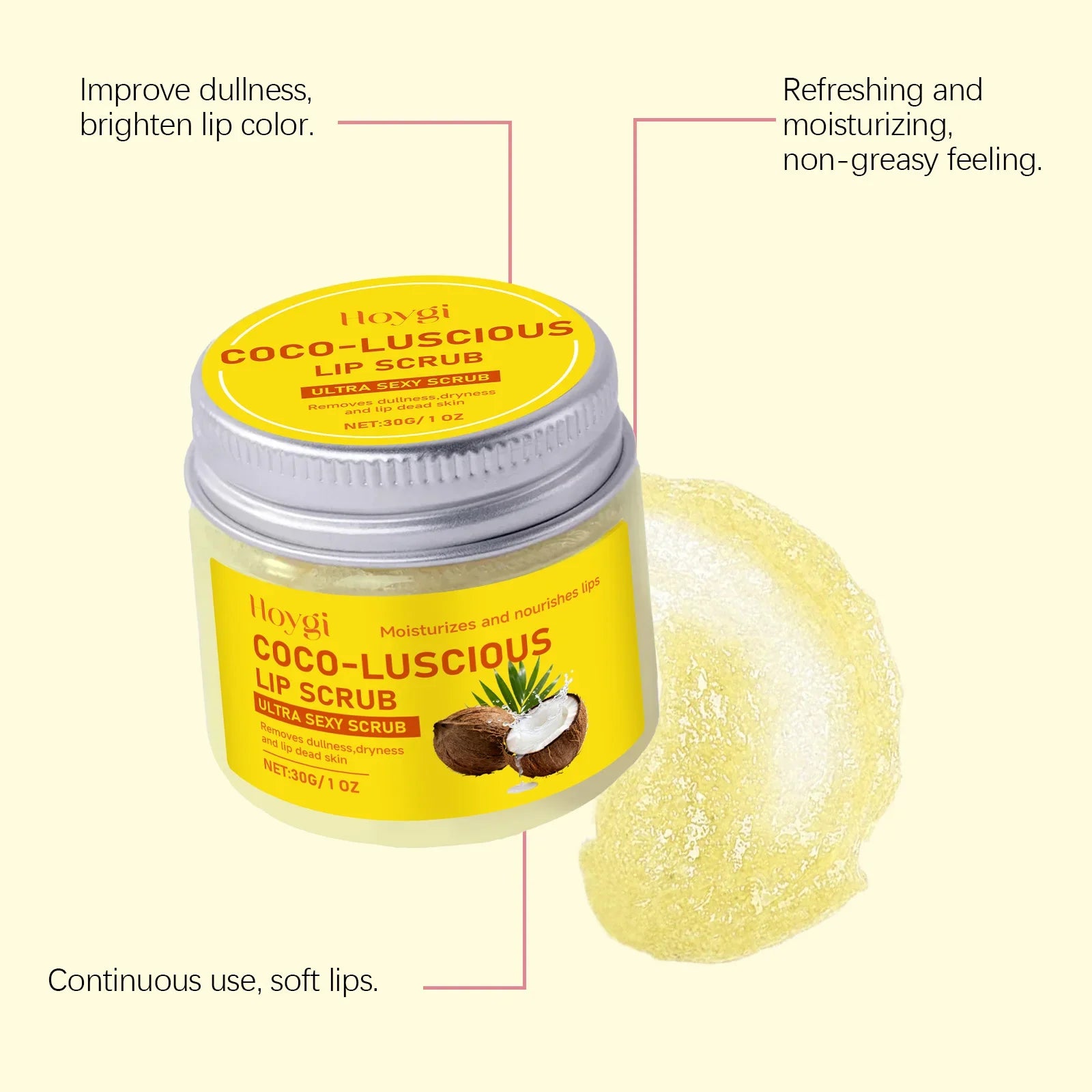 Coconut Oil Lip Scrub Balm Exfoliator Lips Mask Softening Remove Dead Skin Lasting Nourishment Moisturizing Repair Gentle Care