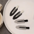 4 pieces/black and white acetic acid traceless hair clip acrylic duckbill clip sweet bangs hair clip hair clip