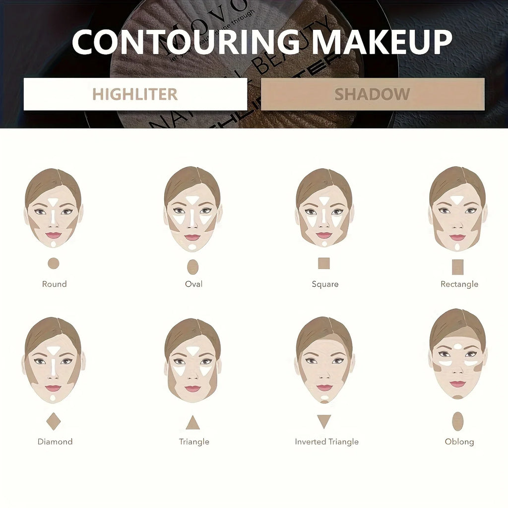 2pcs 5 Colors Highlighter Powder Palette With Pearly Shimmering, Shimmer Glitter Highlight Contouring Palette,