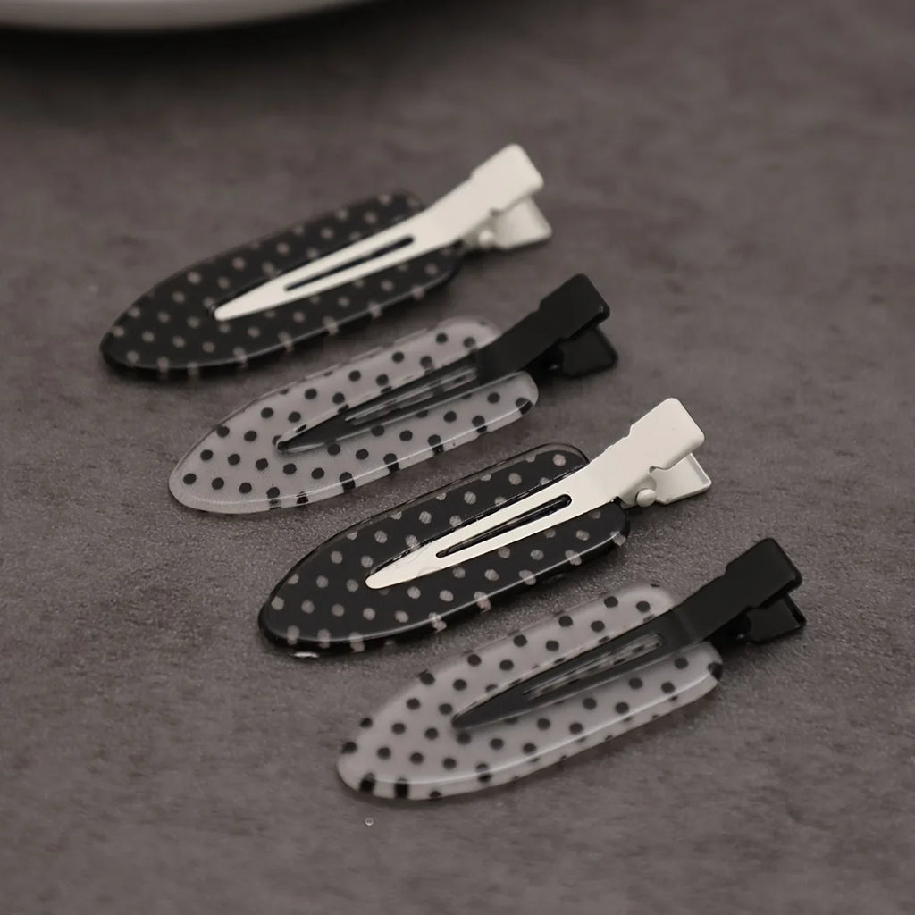 4 pieces/black and white acetic acid traceless hair clip acrylic duckbill clip sweet bangs hair clip hair clip