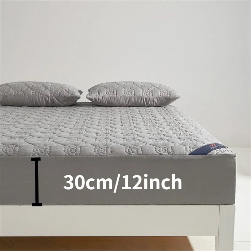 Waterproof Breathable Quilted Fitted Sheet Deep Pocket Mattress Cover Soft Microfiber Elastic Anti-slip Twin Full Queen King Bed