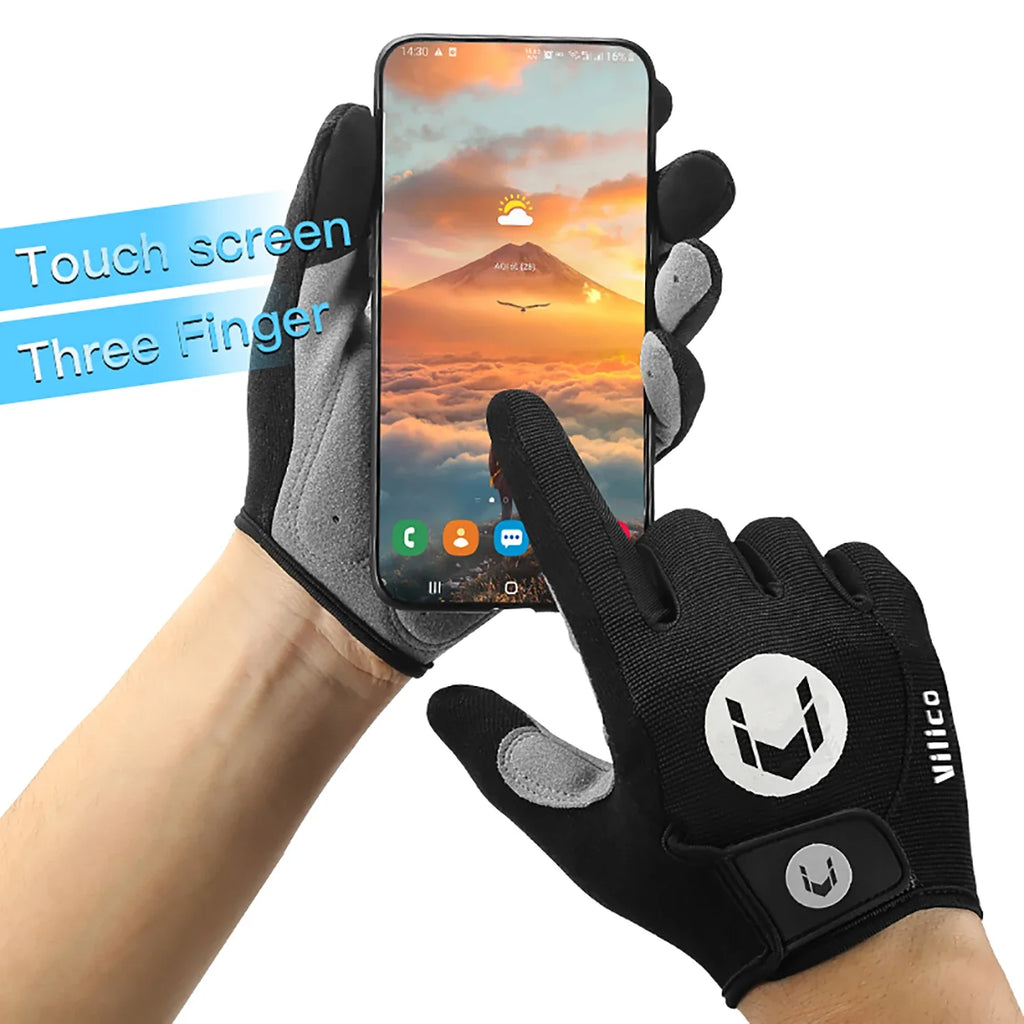 VILICO Cycling Autumn Gloves Full Fingers Bicycle Cycl Glove Men Woman for Spotrs Gym Fitness Fishing Bike Training Glove