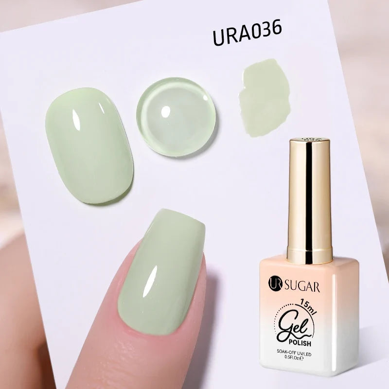 UR SUGAR 15ml Jelly Milky White Translucent Color Gel Polish Semi Permanent UV Gel Nail Art Soak Off Gel Varnish Latest Fashion