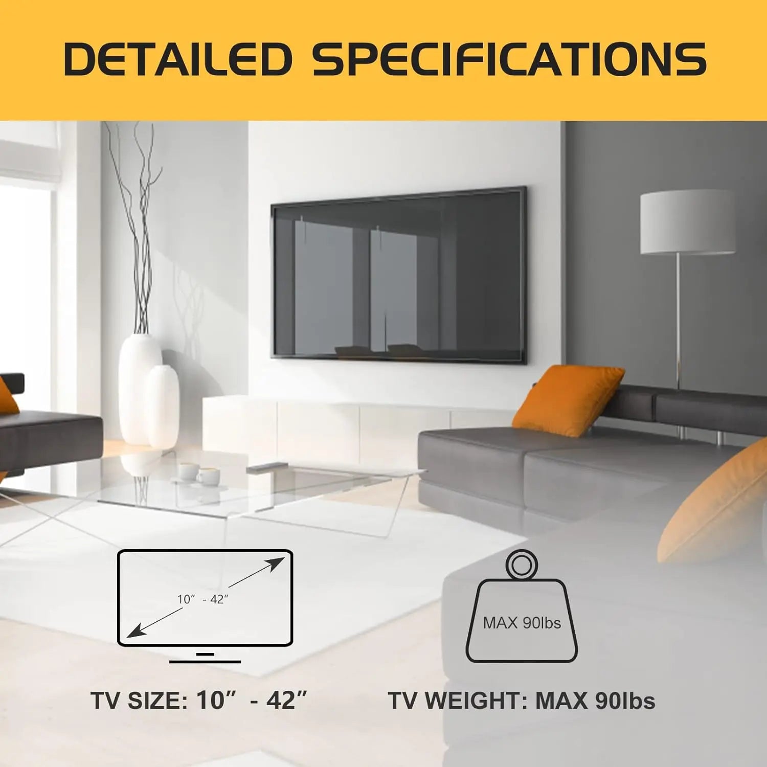 LED LCD TV Wall Mount Bracket Tilt Adjustable Strengthen TV Support for 14''-42'' Load up to 40kg VESA 200*200