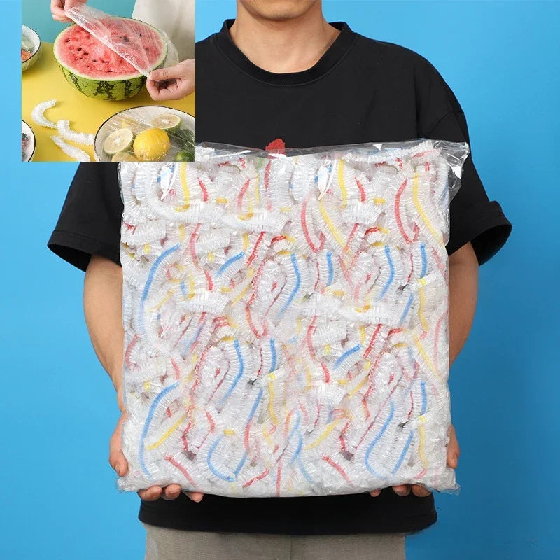 50-1000PCS Disposable Food Cover Wrap Food Grade Fruit Vegetable Storage Bag Elastic Plastic Bag Kitchen Fresh Keeping Bag