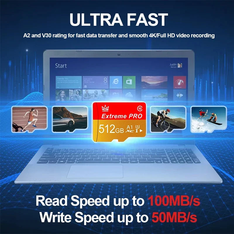 Extreme 256GB 64GB SD Micro TF Mini SD Card 256GB 512GB 128gb 64GB High Speed Memory Card TF Flash Card for Phone/Computer/Camer