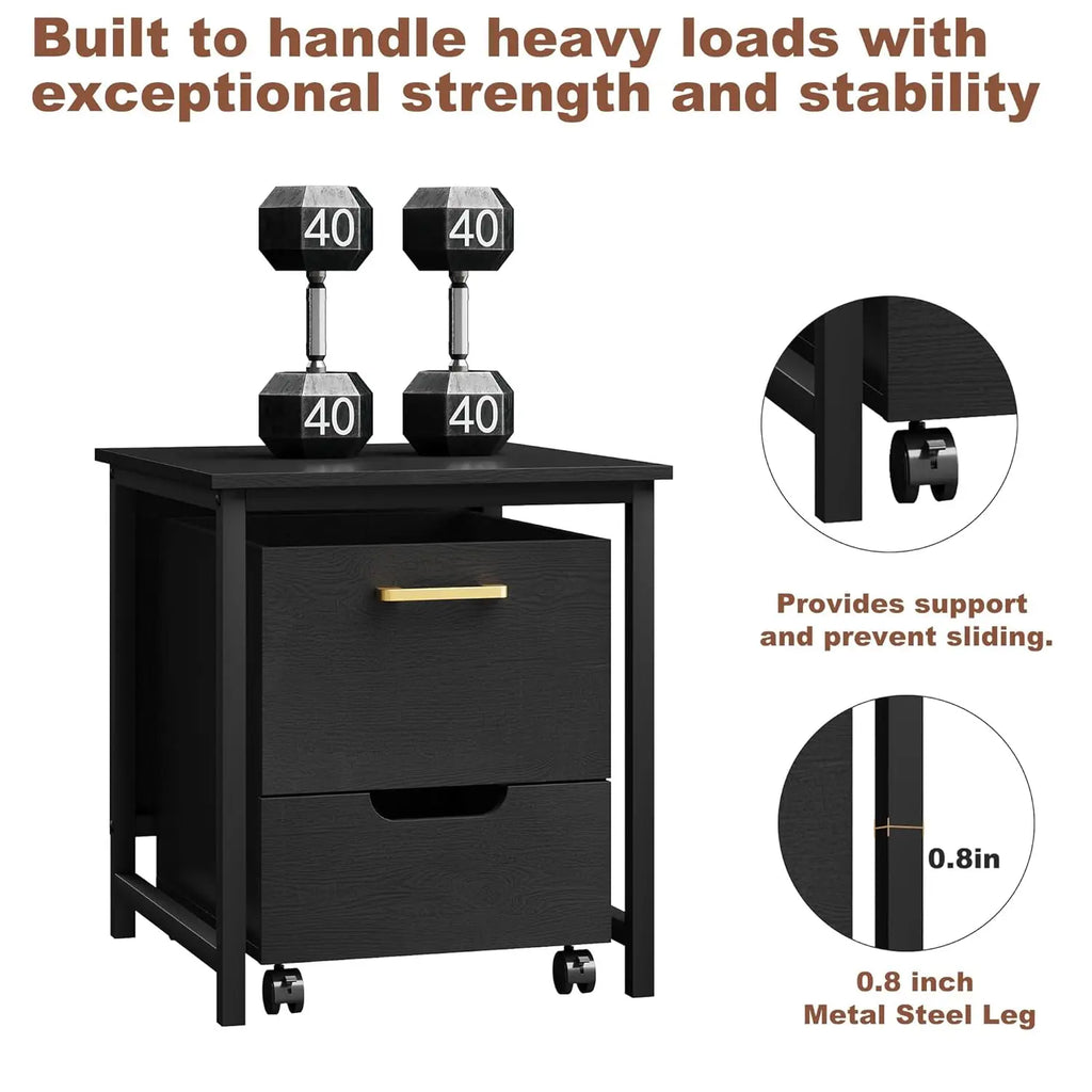 Mini Fridge Stand Freestanding Cabinet With Lockable Wheels