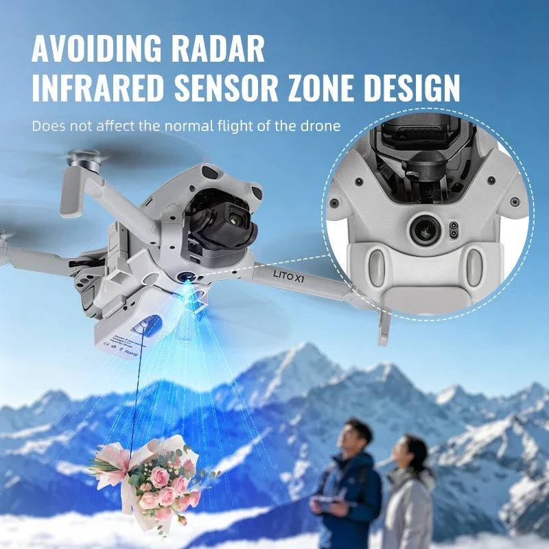 Airdrop System 12KM for DJI Lito 1/X1 Drone Accessories Thrower Payload Dropper Transport Device