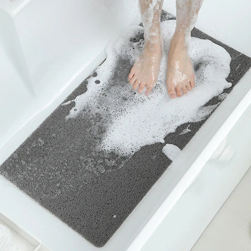 Non-slip Hollow Bath Mat, Foot Massage Shower Mat, Quick-drying Bathtub Mat for Bathroom, Hotel & Floor, Grey