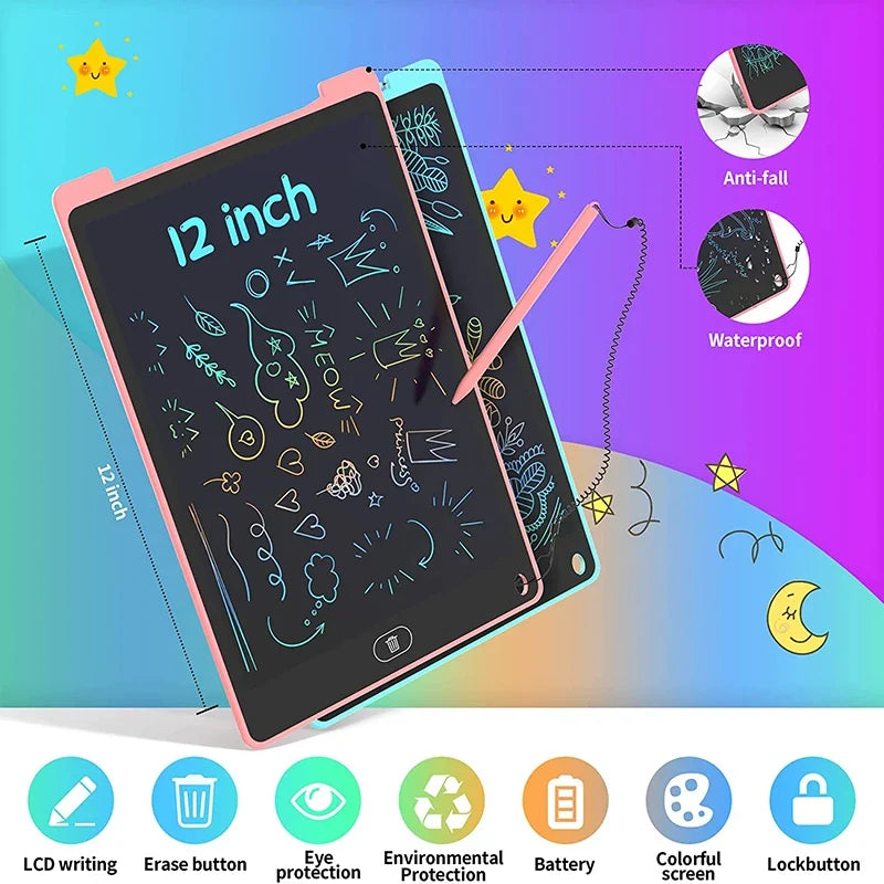 Digital LCD Writing Tablet Board 8/12 Inch Drawing Tablet Screen Kids Graphic Tablet Toys for Children