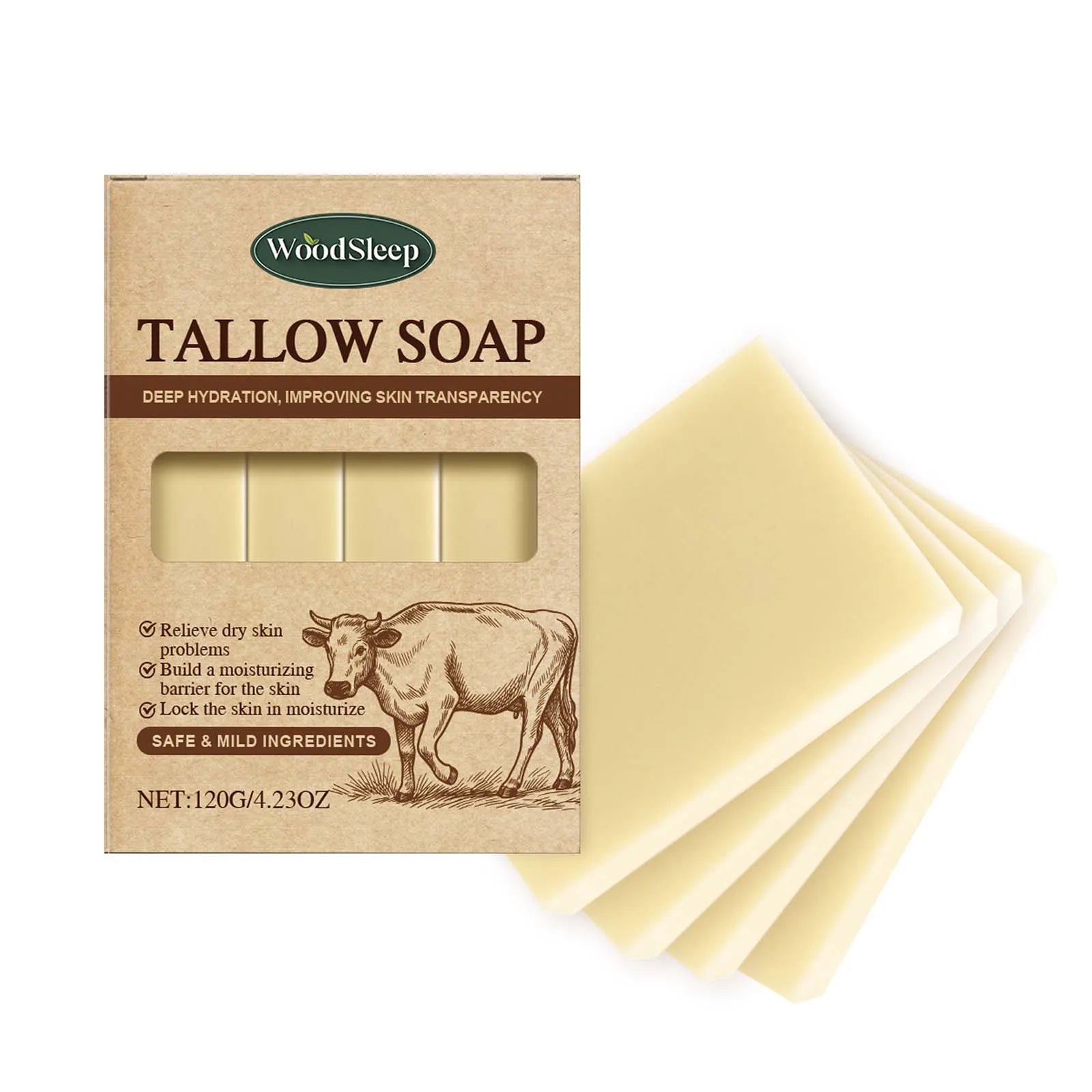 Grass-Fed Beef Tallow Soap Gently Clean For Skincare Suitable For Face & Body Wash Refreshing Rich In Lather Soap Bar Moisturize