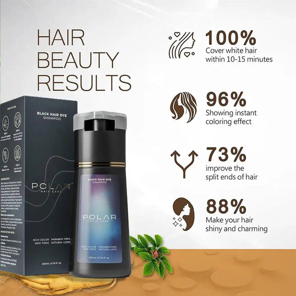 Hair Dye Shampoo For Gray Hair For Women Men Natural Hair Dye Kit Semi Permanent Hair Dye Shampoo Black Brown Purple 200ml