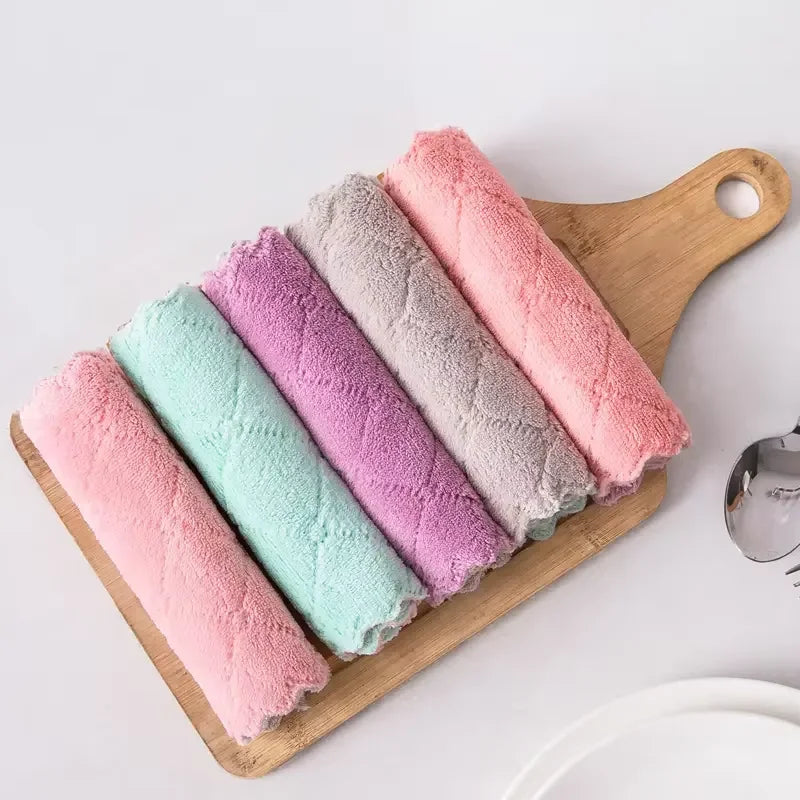 Soft Absorbent Cleaning Rags 10 Pack Reusable Dishcloths Quick Drying