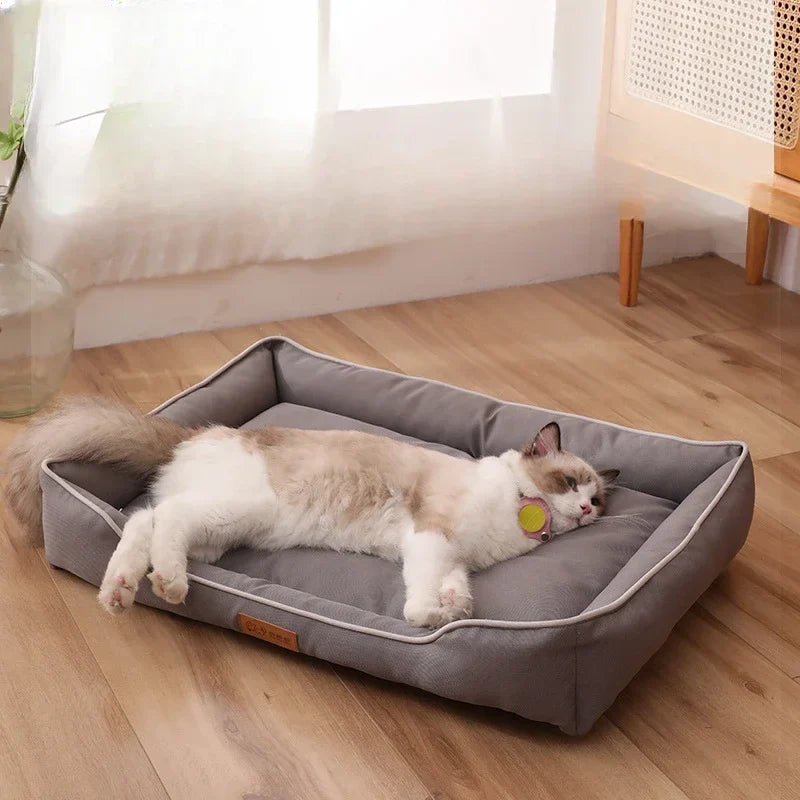 Four Seasons Paw Pet Sofa Dog Beds Waterproof Bottom Soft Fleece Warm Cat Bed House Pet Cushions for Small Medium Large Dogs