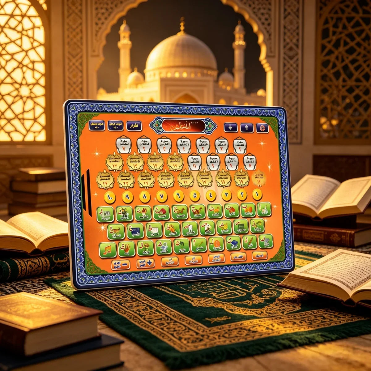 Arabic Learning Tablet for Kids Touch Screen Educational Device Battery Powered Early Education Tool Pronunciation Teaching