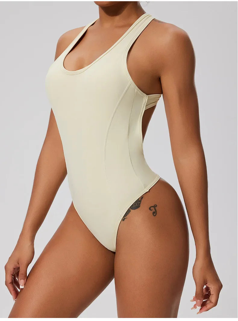 Seamless Yoga Jumpsuit Set Casual Back Base Tight One-piece Corset Slim  Bodysuit Yoga Suit Suspender Sports Fitness Suits Women