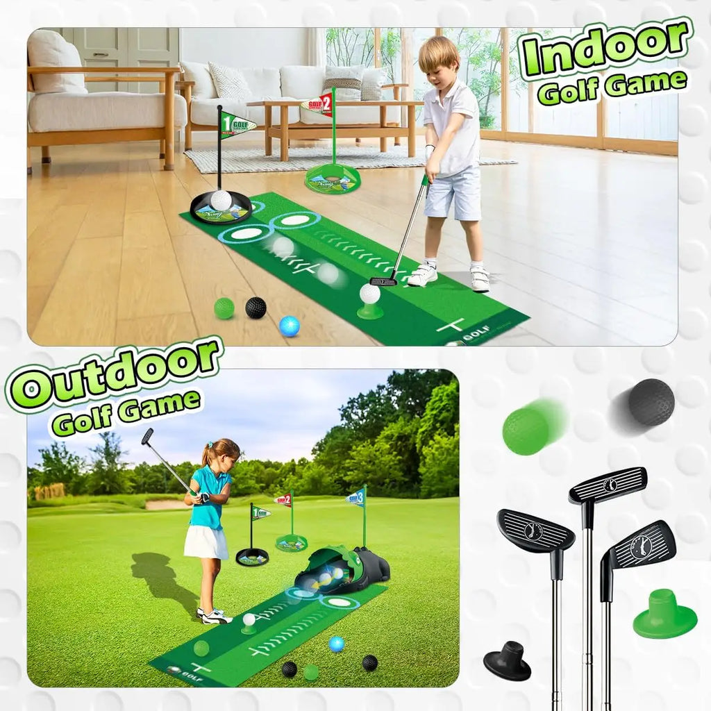 VATOS Kids Toy Golf Set Auto Return Night Light Balls