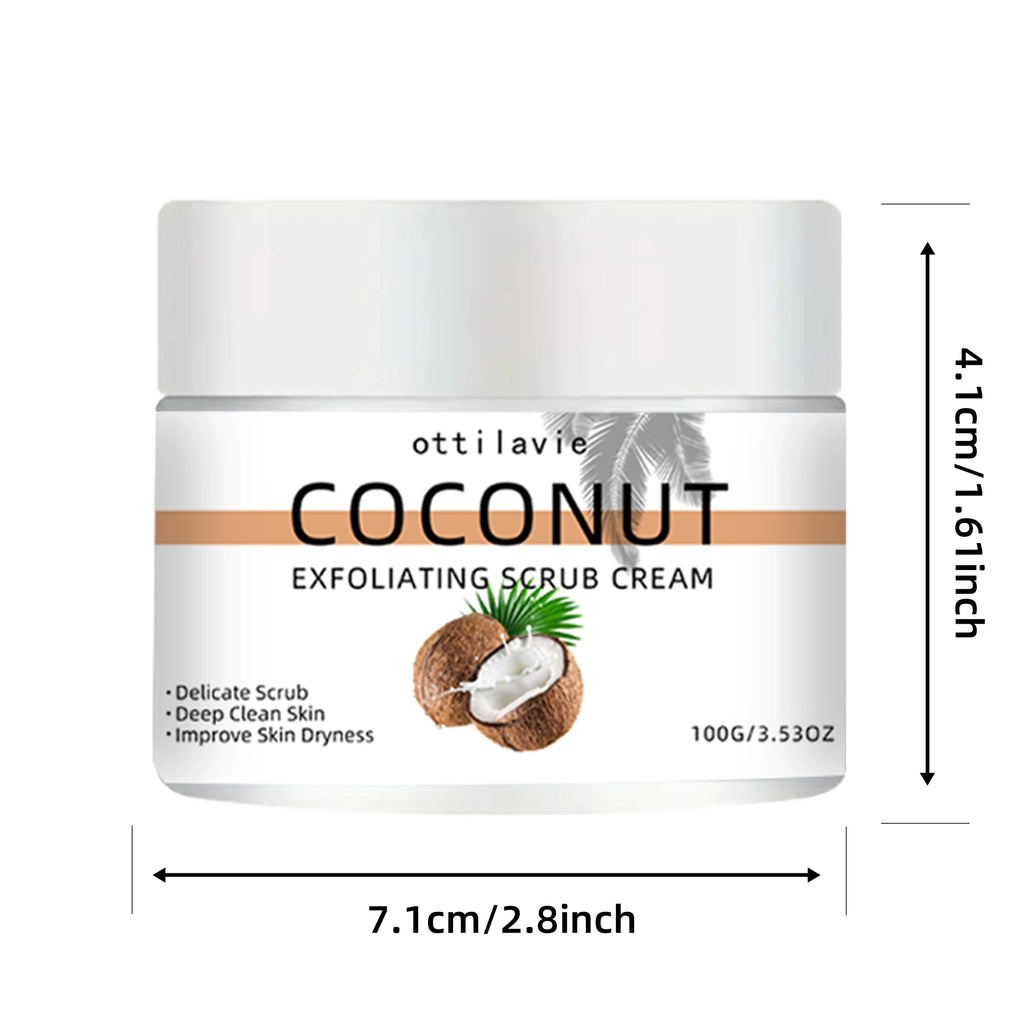 ottilavie Coconut Exfoliating Scrub Cream  Physical exfoliation for smooth skin  Suitable for all skin types (face, neck & body)