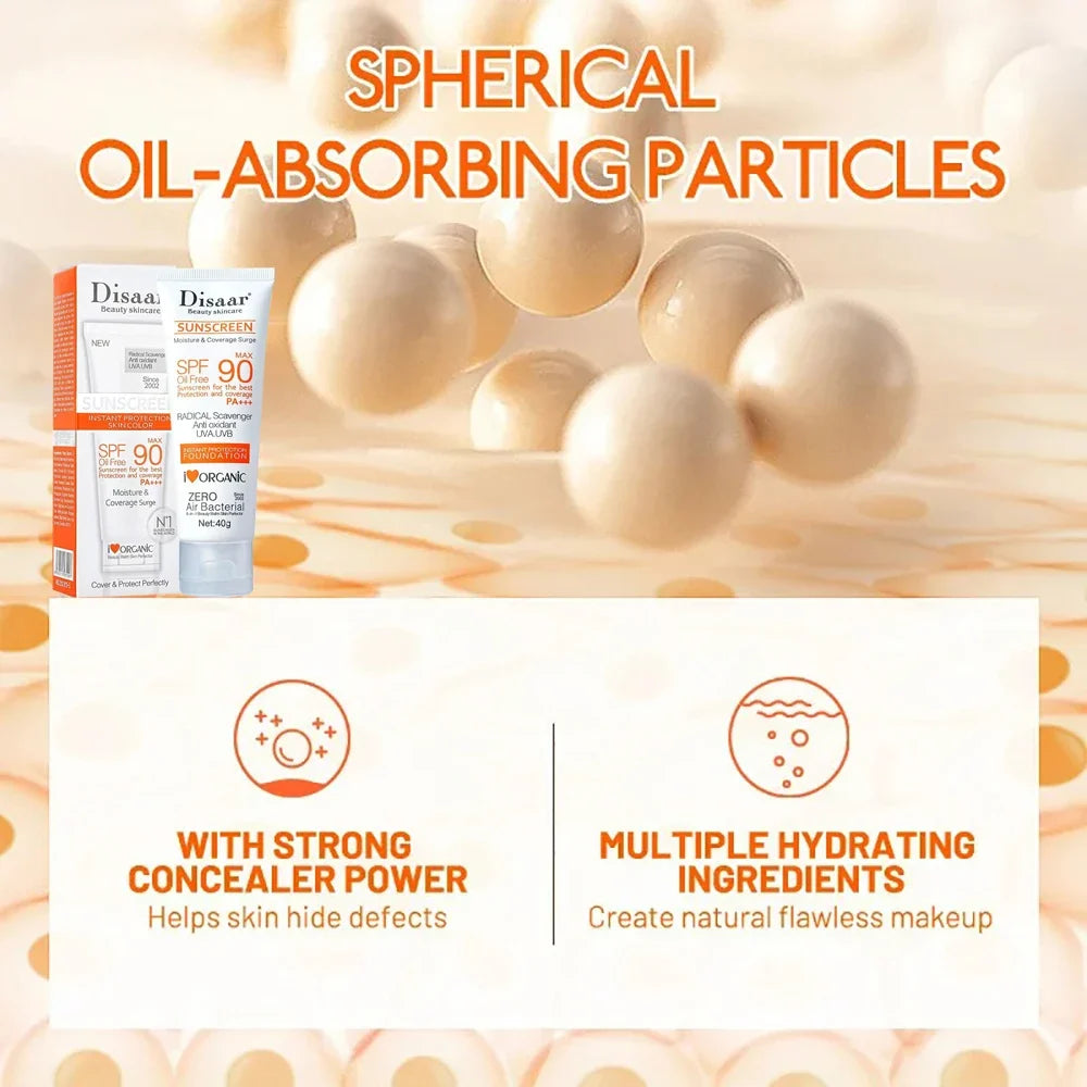 40ml Facial Body Sunscreen Whitening Sun Cream Sunblock Skin Protective Cream Anti-Aging Oil-control Moisturizing SPF 90+++ Face