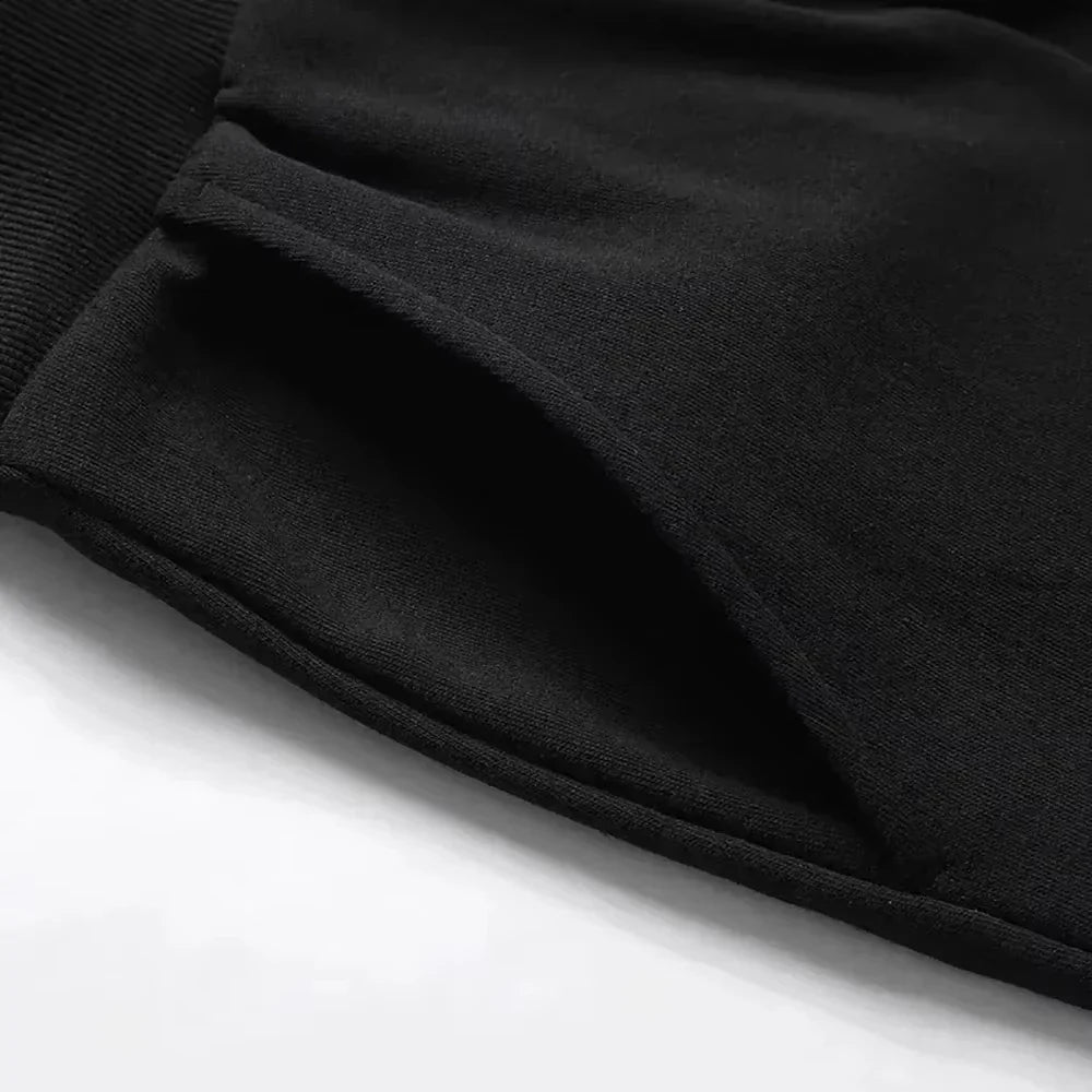 2026 New Street Fashion Mens Cotton High Waist Trousers Wide Leg Design Loose Hem Breathable Pants Goku Print