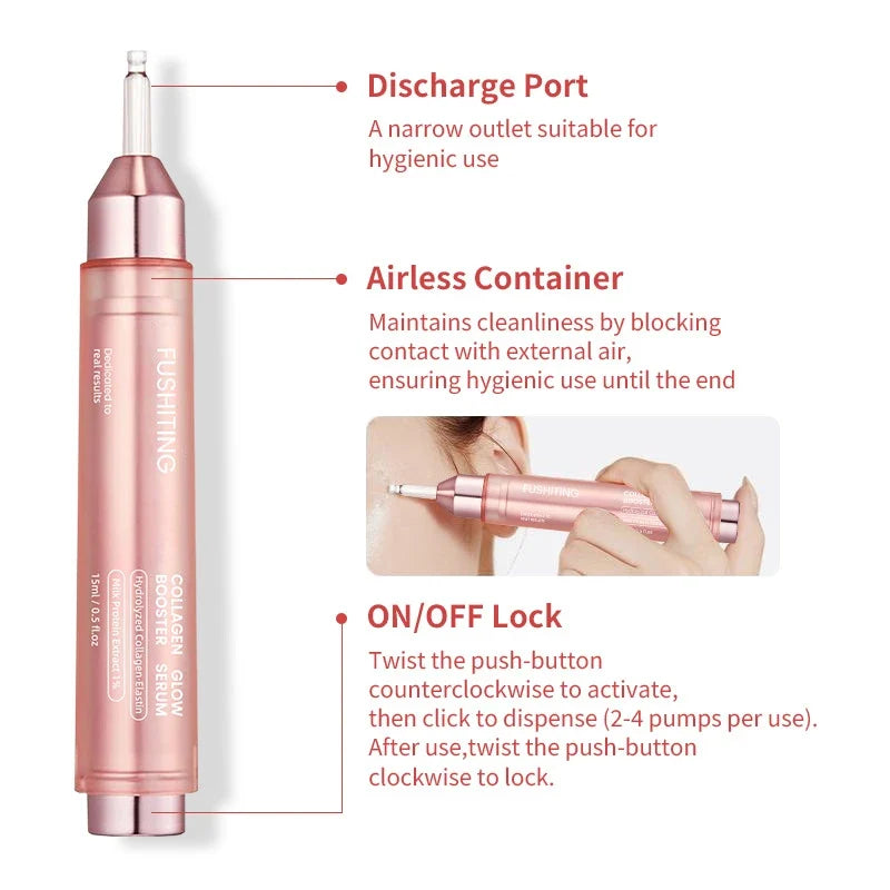 Collagen Glow Booster Milk Protein Extract Serum,Niacinamide Facial Radiance Hydrating Firming Essence,Korean Glass Skin Care
