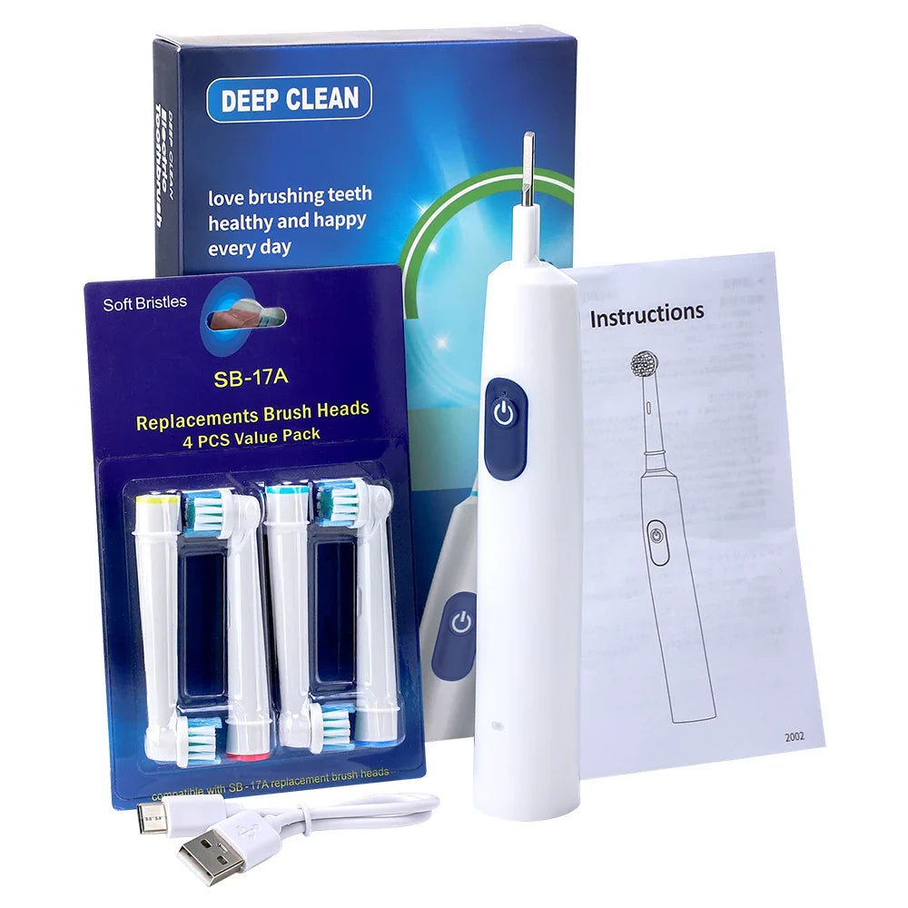 AFDEAL Rotating Electric Toothbrush With 4 Heads And 5 Modes