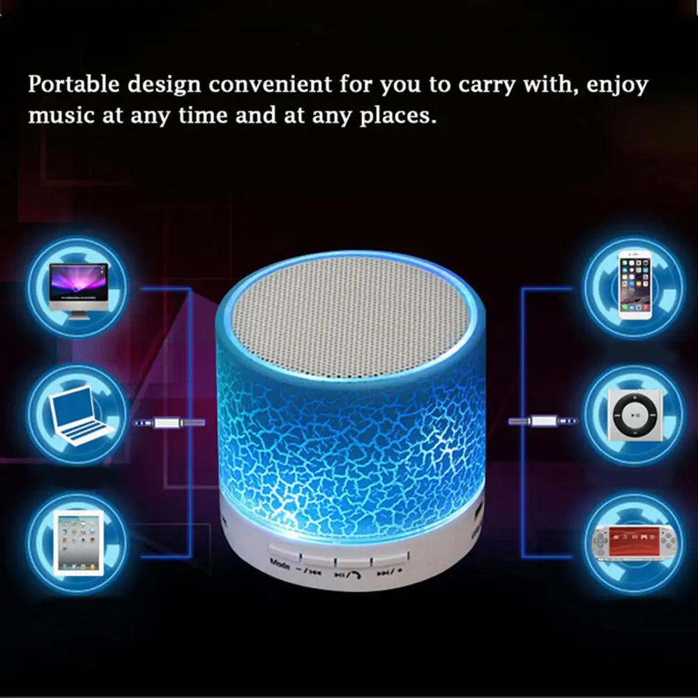 Bluetooth Bass Speaker LED Light Bluetooth Speaker Plastic Long Standby Time  Colorful Bass Bluetooth Speaker