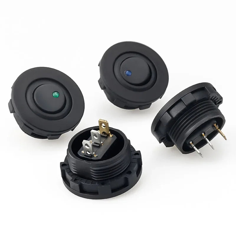 ON/OFF Round Rocker Toggle LED Switch 3 Pin 12V 20A Car Dashboard Dash Boat Truck Push Button Switchs