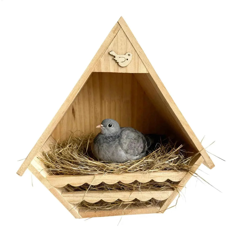 Bird House Wooden Finch Nesting Habitat Garden Wild Birds House for Sparrow Swallow Wren Chickadee Pigeon Outdoor Garden