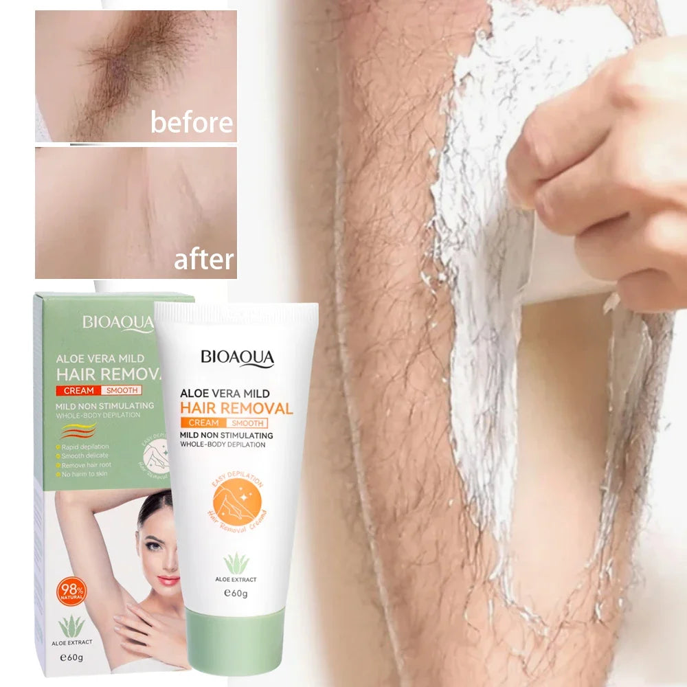 Fast Painless Hair Removal Cream Ladies Intimate Areas Depilatory Wax Underarm Aloe Hair Remover Creams for Men Women Body 60g