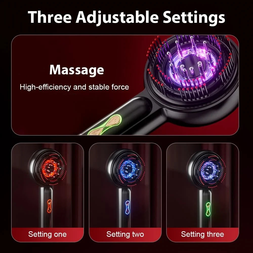 Electric Head Massage Comb Hair Medicine Oil Applicator Scalp Massage Brush Infrared Red Light Hair Growth Comb Hair Care