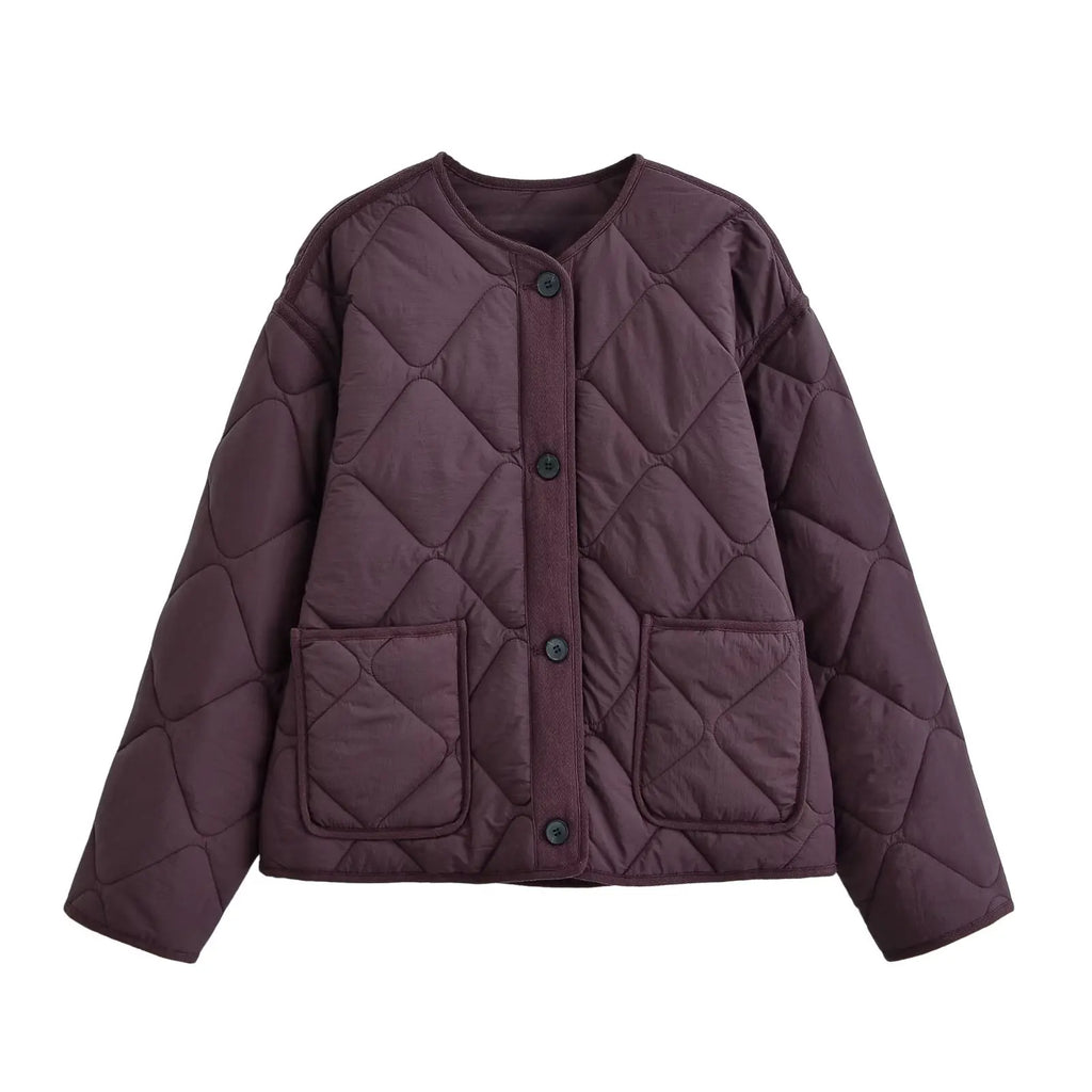 Nlzgmsj Autumn Winter Women's Solid Single-breasted O-Neck Jacket Fashion  Long Sleeve Coat  Street Casual  Short  Jacket