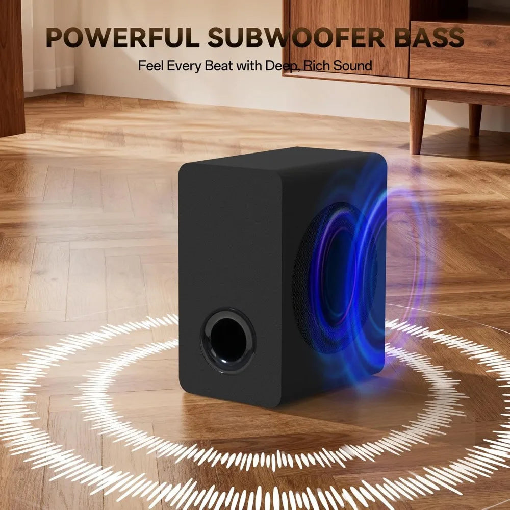 Wireless Sound Bar With Subwoofer 2.1Ch Home Theater HDMI ARC