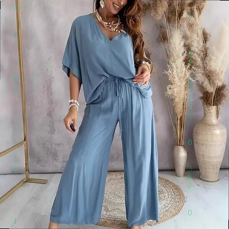 Women V Neck Linen Cotton Tee Loose Blouse Tops Spring Summer Casual T Shirts