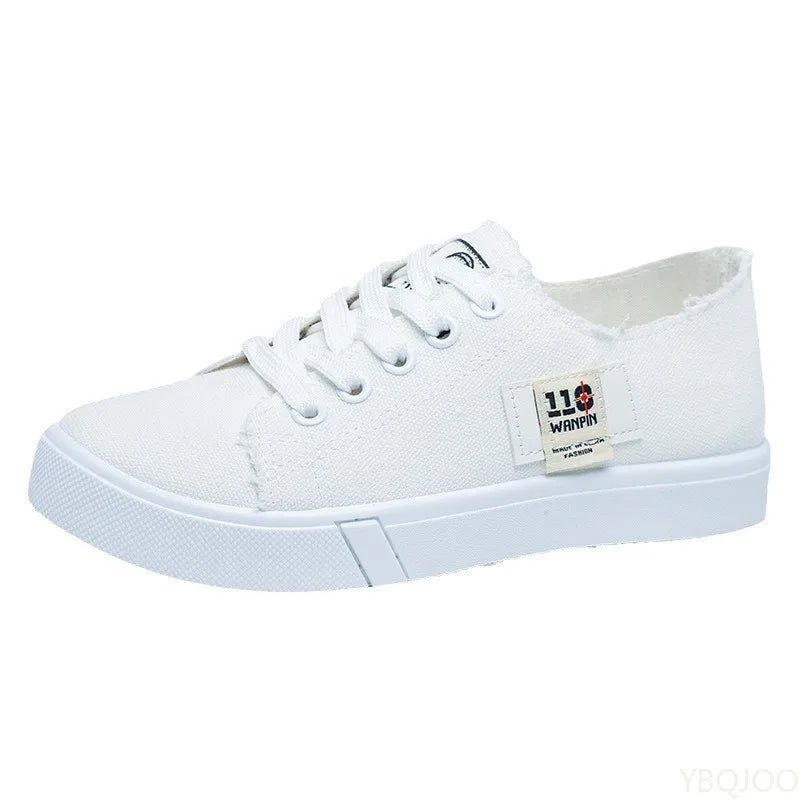 Ladies Versatile Canvas Shoes New Casual Comfort Shoes Student White Sports Flat Fashion Light Women's Sneakers Zapatos Mujer