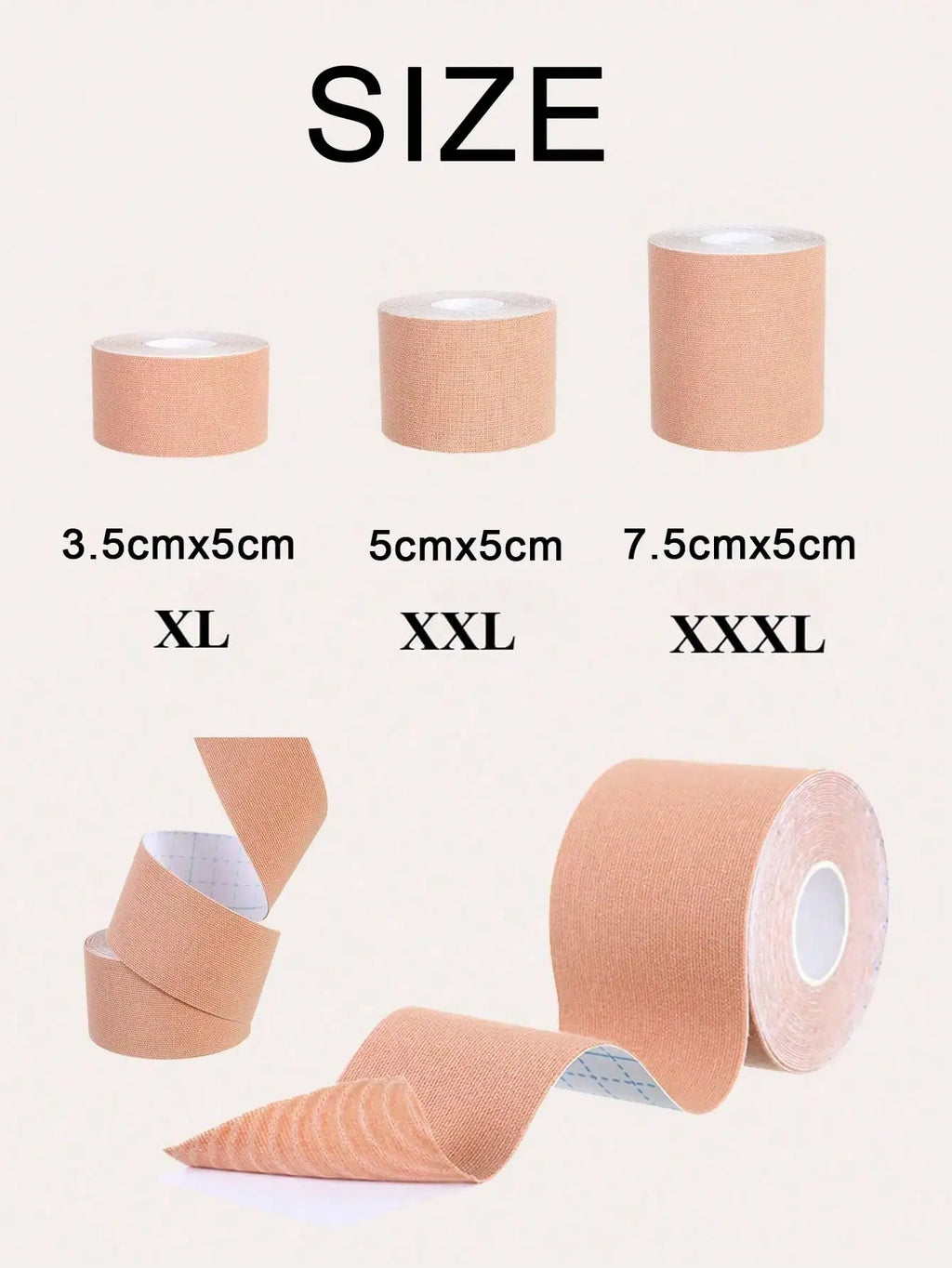 Invisible Chest Lifting Patch - Soft Lightweight Tape, 3 Sizes