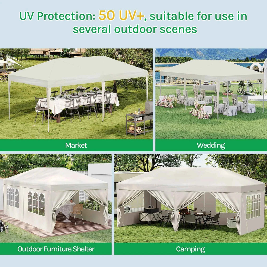 Pop Up Folding Gazebo Garden Gazebo Marquee Pergola Waterproof Windproof UV Protection party tent for Garden Camping Beach BBQ