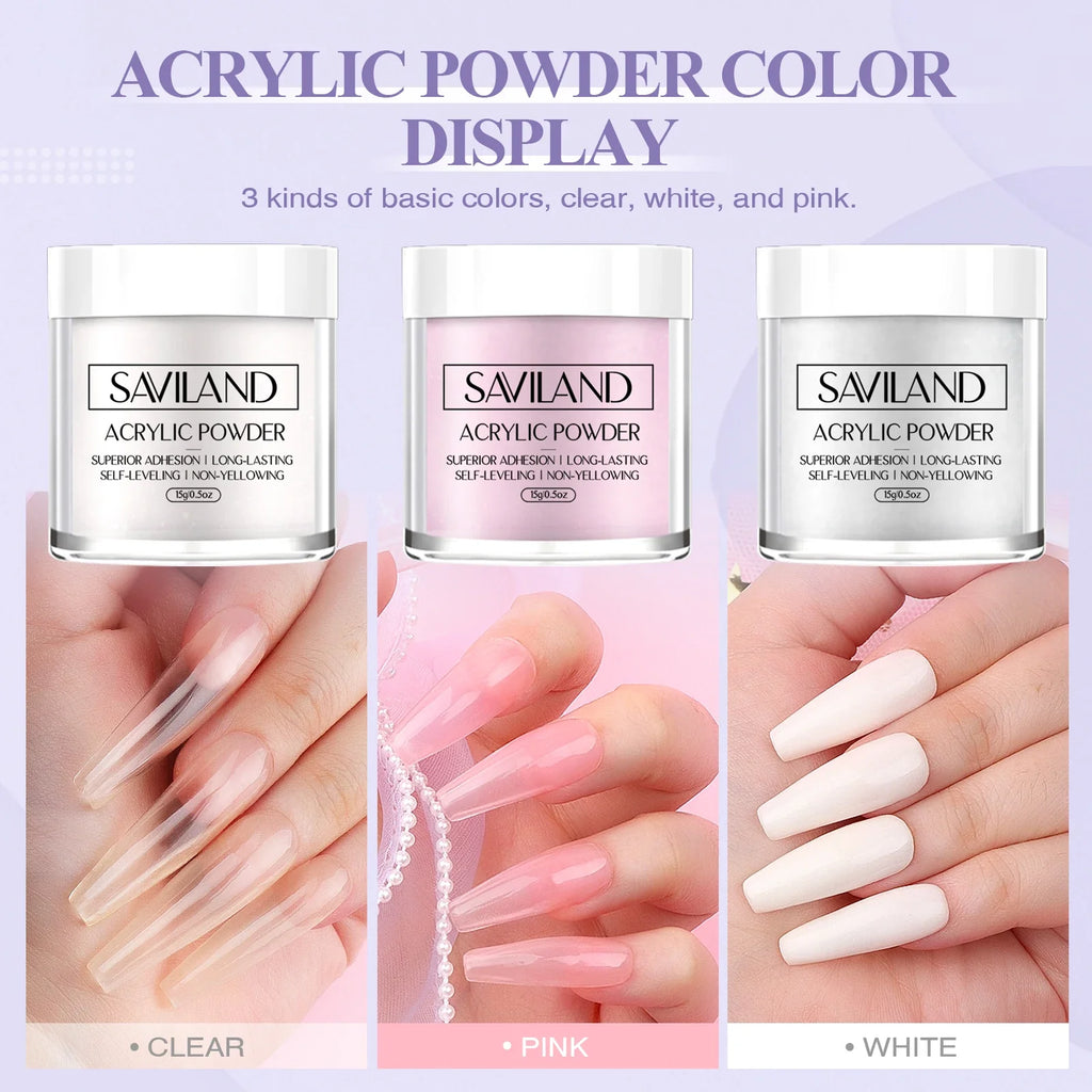 Saviland Essentials Acrylic Nail Kit For Beginners Complete Set