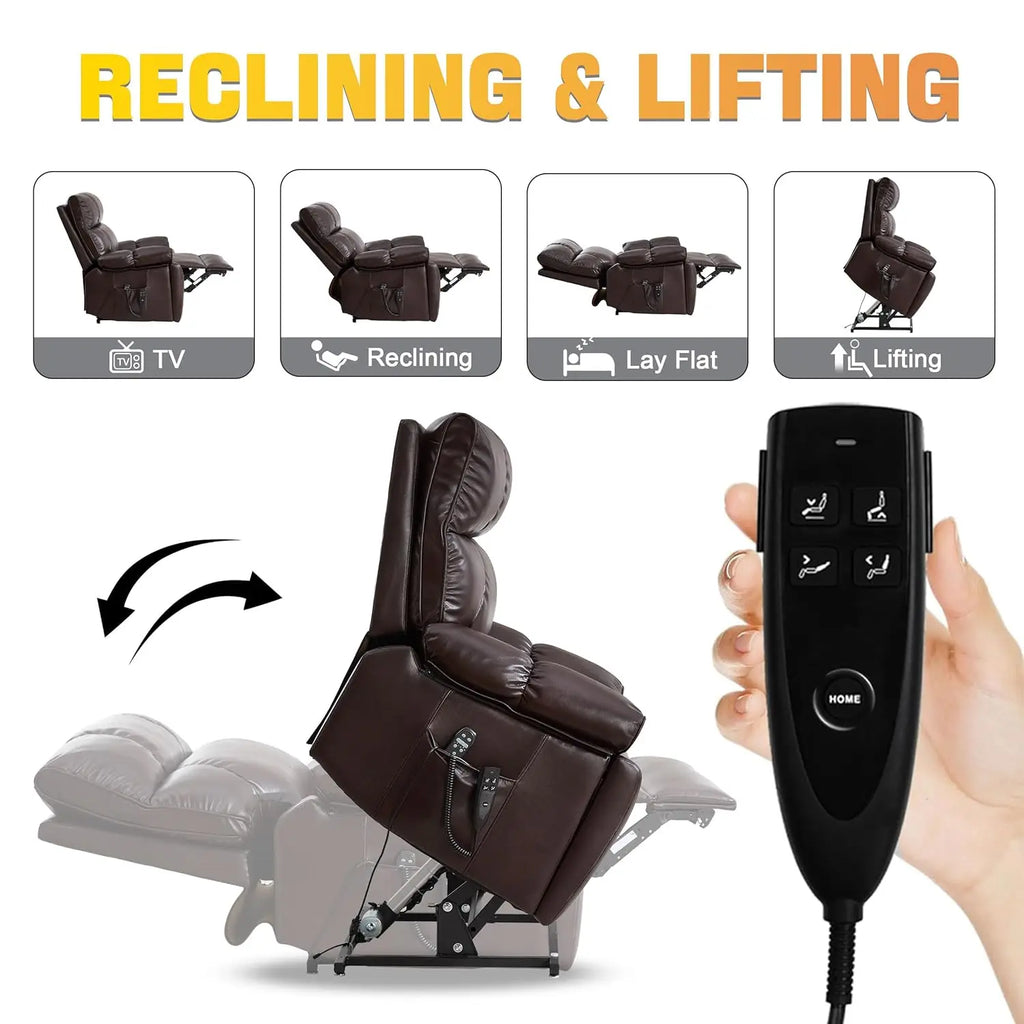 Dual Motor Power Lift Recliner Chair With Massage And Heat