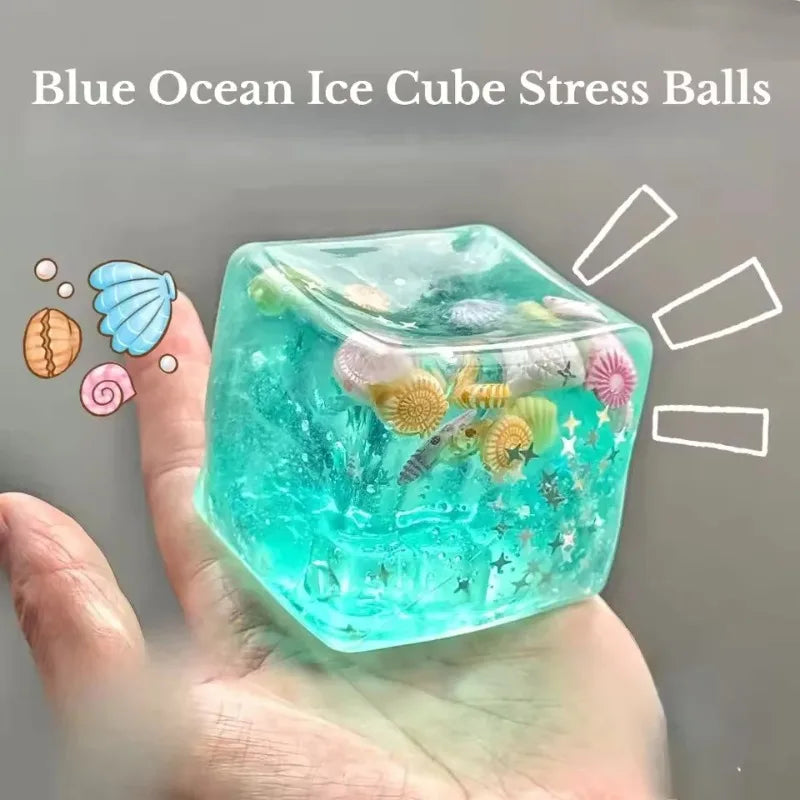 2026 Adults Squishy Ocean Blocks Stress Balls | Autism Sensory Toys for Anxiety Relief Fidget Gifts