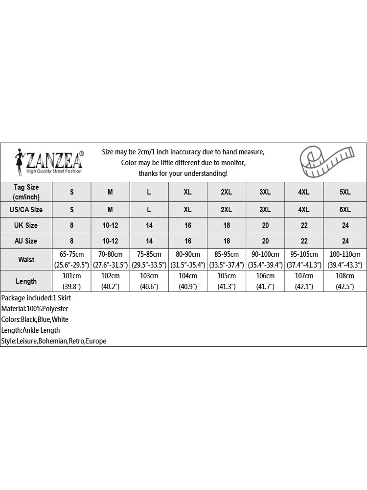 ZANZEA Women Korean Fashion Tiered Maxi Skirt Elastic Waist Casual Solid Color A-line Faldas Mujer Holiday Streetwear Long Jupes