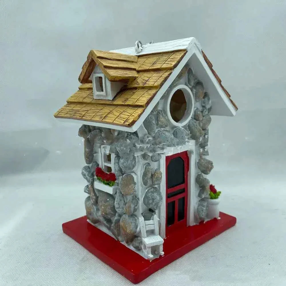 Crafts Resin Bird House Durable Hanging Bird Feeder Exquisite Garden Bird Villas Courtyard